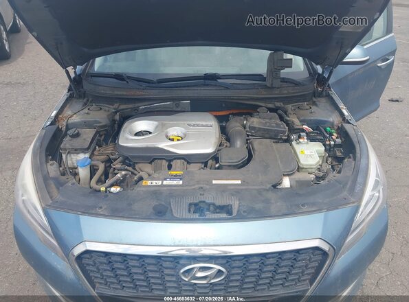 KMHE34L19GA025777 2016 HYUNDAI SONATA HYBRID Blue Widok z tyłu