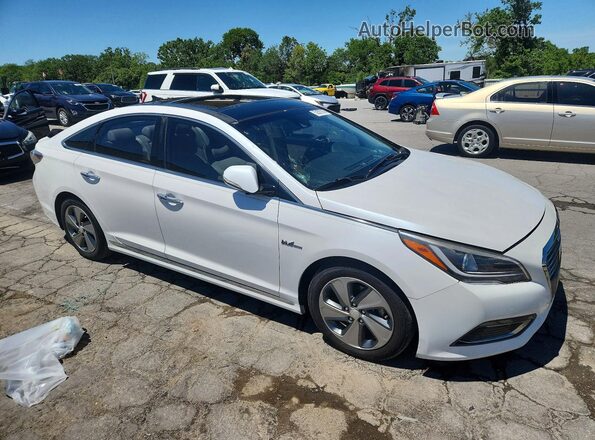 KMHE34L1XGA018739 2016 HYUNDAI SONATA Белый Передняя правая четверть