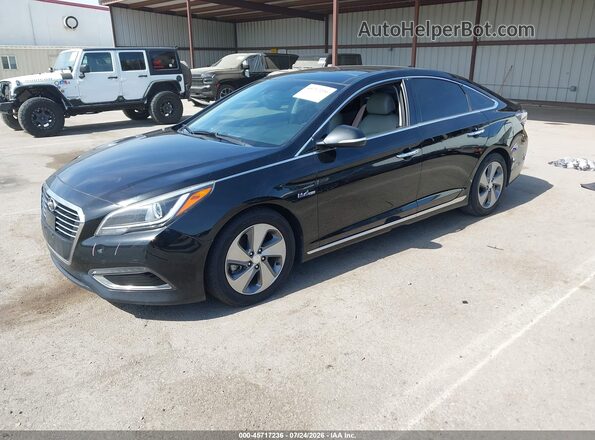 KMHE34L1XGA028185 2016 HYUNDAI SONATA HYBRID Black Передня ліва чверть