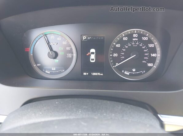 KMHE34L1XGA028185 2016 HYUNDAI SONATA HYBRID Black Вид задніх сидінь