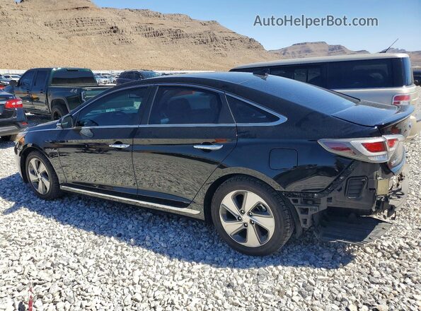 KMHE34L31HA077214 2017 HYUNDAI SONATA Black Trasero izquierdo