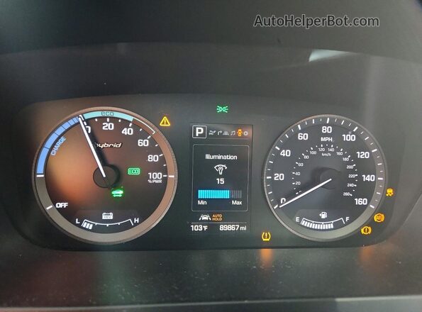 KMHE34L32HA072345 2017 HYUNDAI SONATA Белый Вид щитка приборов