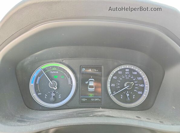 KMHE34L33KA092773 2019 HYUNDAI SONATA Silver Widok zestawu wskaźników