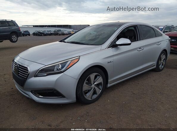 KMHE34L34HA077286 2017 HYUNDAI SONATA HYBRID Silver Front left