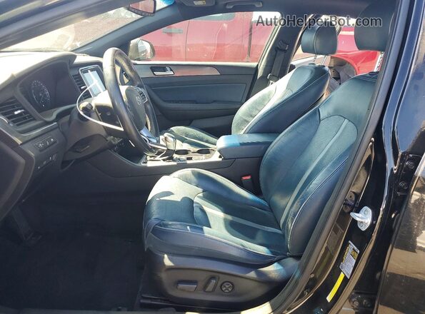 KMHE34L34KA092636 2019 HYUNDAI SONATA Black წინა სალონის ხედი