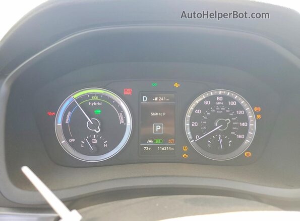 KMHE34L34KA092636 2019 HYUNDAI SONATA Black ხელსაწყოთა პანელის ხედი