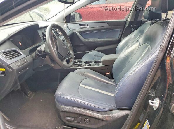 KMHE34L38HA065111 2017 HYUNDAI SONATA Black Вид салону спереду