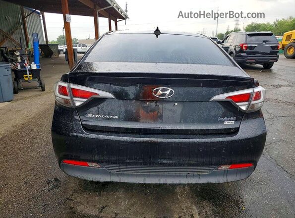 KMHE34L38HA065111 2017 HYUNDAI SONATA Black Вид ззаду