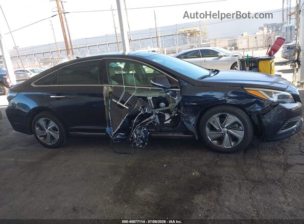 KMHE34L38HA077324 2017 HYUNDAI SONATA HYBRID Black Rear interior view