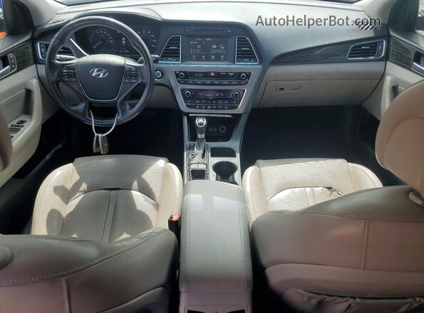 KMHE34L39HA067837 2017 HYUNDAI SONATA White წინა პანელის ხედი
