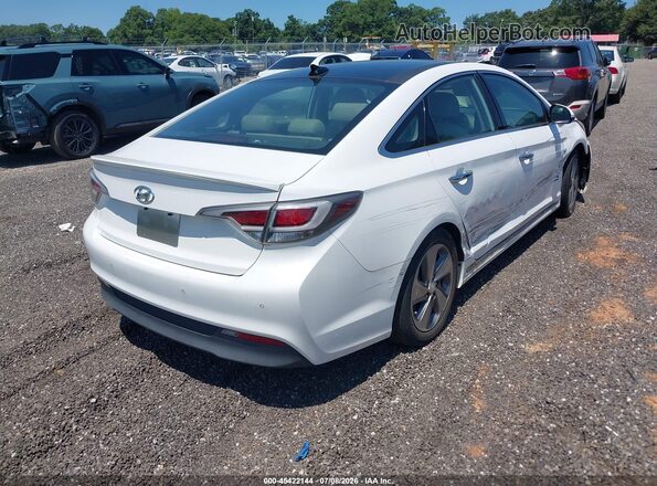 KMHE34L39HA075677 2017 HYUNDAI SONATA HYBRID Белый Задняя правая четверть