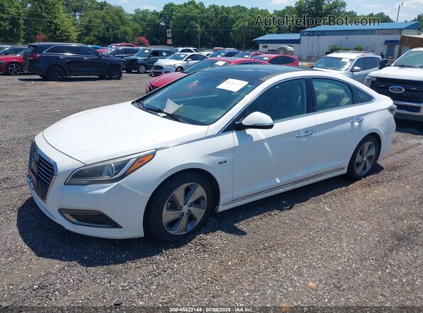 KMHE34L39HA075677 2017 HYUNDAI SONATA HYBRID Белый Передняя левая четверть