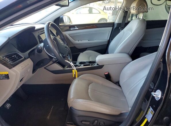 KMHE34L3XHA064476 2017 HYUNDAI SONATA Black Widok wnętrza z przodu