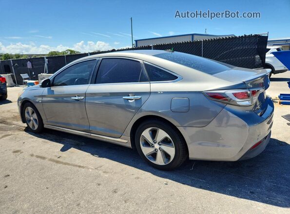 KMHE34L3XHA069211 2017 HYUNDAI SONATA Gray Trasero izquierdo