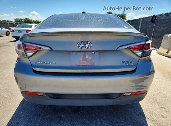 KMHE34L3XHA069211 2017 HYUNDAI SONATA Gray Vista trasera