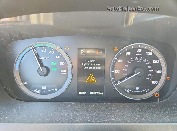 KMHE34L3XHA069211 2017 HYUNDAI SONATA Gray Vista del cuadro de instrumentos