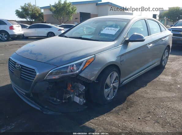 KMHE54L28HA059651 2017 HYUNDAI SONATA PLUG-IN HYBRID Серый Передняя левая четверть