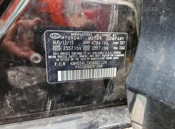 KMHE54L2XGA021224 2016 HYUNDAI SONATA Black ძრავის განყოფილების ხედი