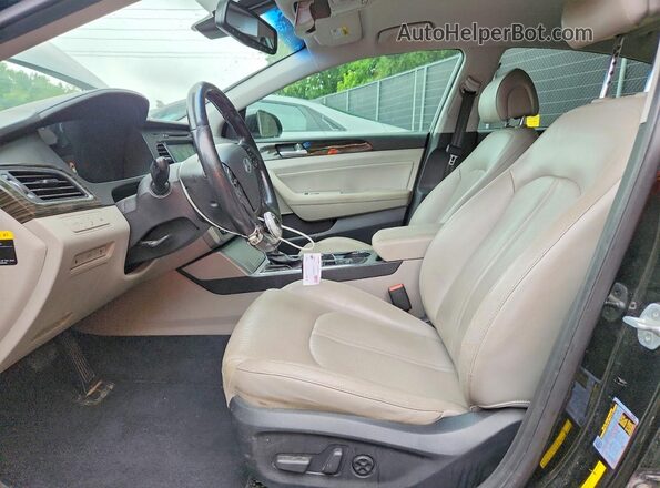 KMHE54L2XGA021224 2016 HYUNDAI SONATA Black წინა სალონის ხედი