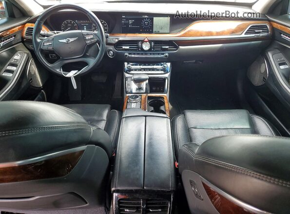 KMHG34JA0HU026649 2017 GENESIS G90 White Dashboard view