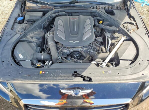KMHG34JA1HU025686 2017 GENESIS G90 Black Widok wnętrza z tyłu