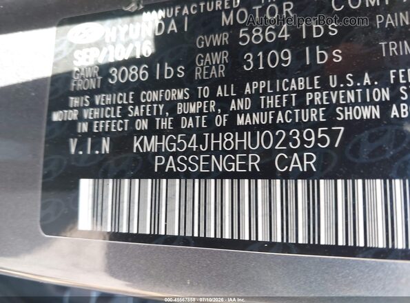 KMHG54JH8HU023957 2017 GENESIS G90 Gray Widok komory silnika