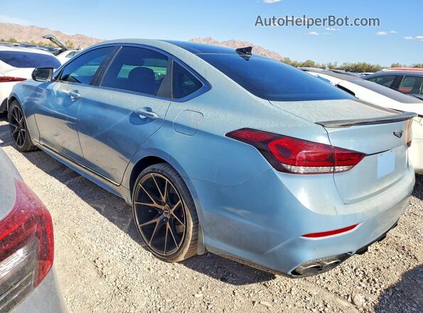 KMHGN4JB7JU222967 2018 GENESIS G80 Blue Rear left