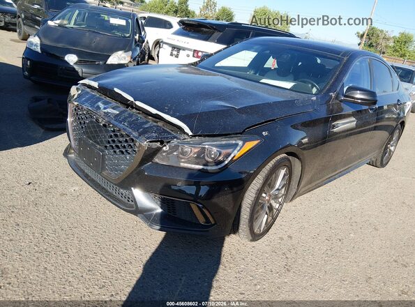 KMHGN4JB7JU233998 2018 GENESIS G80 Черный Передняя левая четверть