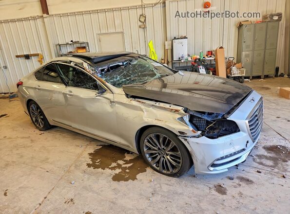 KMHGN4JF2JU240702 2018 GENESIS G80 Серебряный Передняя правая четверть