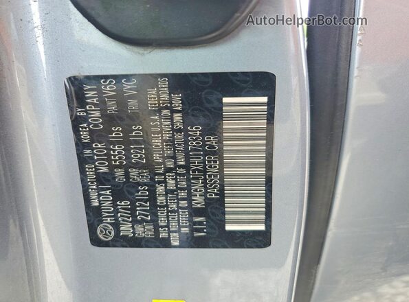 KMHGN4JFXHU178346 2017 GENESIS G80 Silver ძრავის განყოფილების ხედი