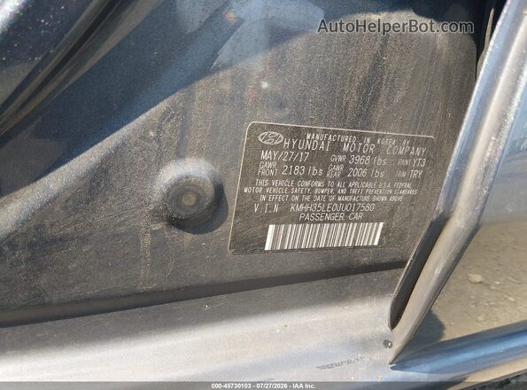 KMHH35LE0JU017580 2018 HYUNDAI ELANTRA GT Gray Շարժիչի բաժամունքի տեսք