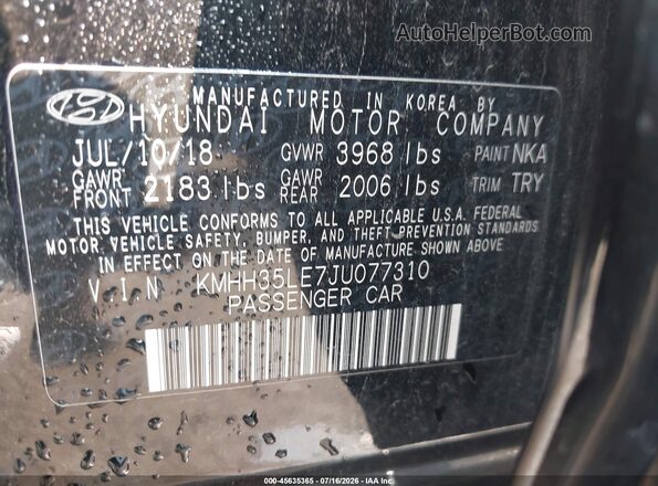 KMHH35LE7JU077310 2018 HYUNDAI ELANTRA GT Black Вид підкапотного простору