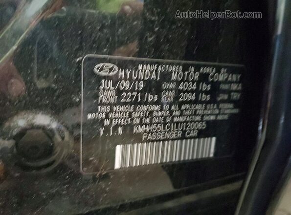 KMHH55LC1LU120065 2020 HYUNDAI ELANTRA Черный Вид наклейки с VIN-кодом