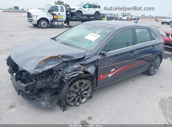 KMHH55LC3JU032308 2018 HYUNDAI ELANTRA GT Gray Առջևի ձախ երեք քառորդ տեսարան