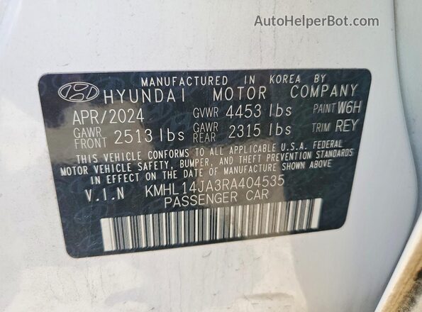 KMHL14JA3RA404535 2024 HYUNDAI SONATA White Engine compartment view