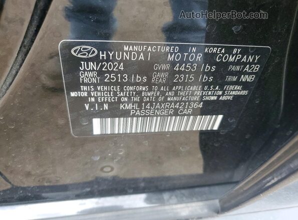 KMHL14JAXRA421364 2024 HYUNDAI SONATA Black Engine compartment view