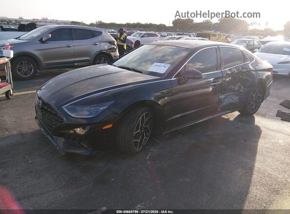 KMHL14JC7PA300600 2023 HYUNDAI SONATA Black Առջևի ձախ երեք քառորդ տեսարան