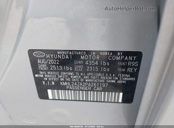 KMHL24JA2PA261197 2023 HYUNDAI SONATA Gray Widok komory silnika