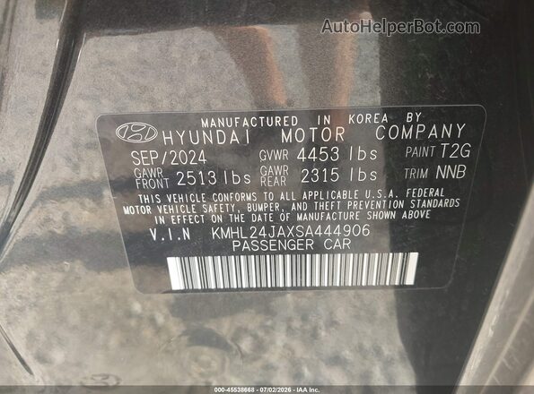 KMHL24JAXSA444906 2025 HYUNDAI SONATA Gray ძრავის განყოფილების ხედი