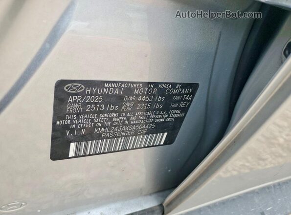KMHL24JAXSA504425 2025 HYUNDAI SONATA Silver Widok komory silnika