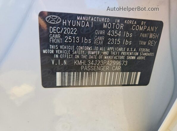 KMHL34J23PA299673 2023 HYUNDAI SONATA White Engine compartment view