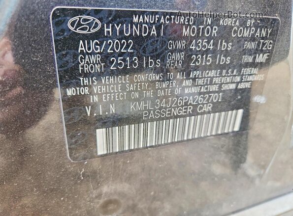 KMHL34J26PA262701 2023 HYUNDAI SONATA Black Engine compartment view