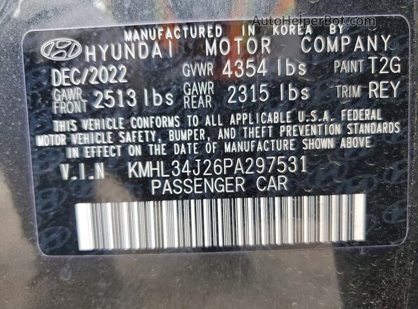 KMHL34J26PA297531 2023 HYUNDAI SONATA Gray Engine compartment view
