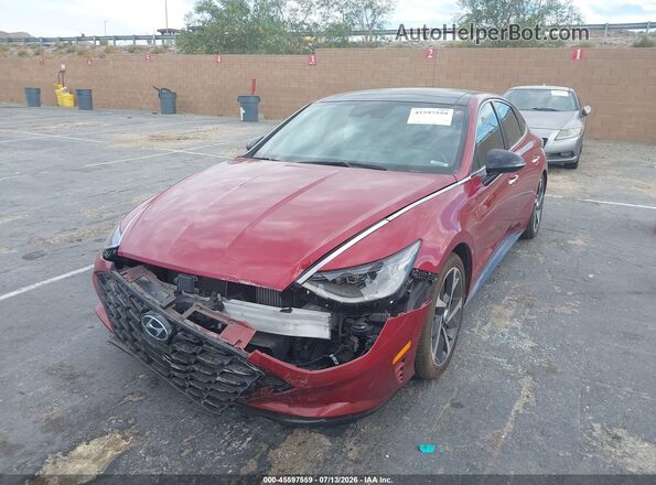 KMHL44J21PA303362 2023 HYUNDAI SONATA Red Առջևի ձախ երեք քառորդ տեսարան
