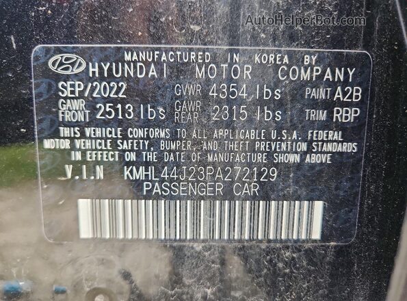 KMHL44J23PA272129 2023 HYUNDAI SONATA Black VIN sticker view