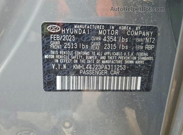 KMHL44J23PA311253 2023 HYUNDAI SONATA Gray Vista del compartimento del motor