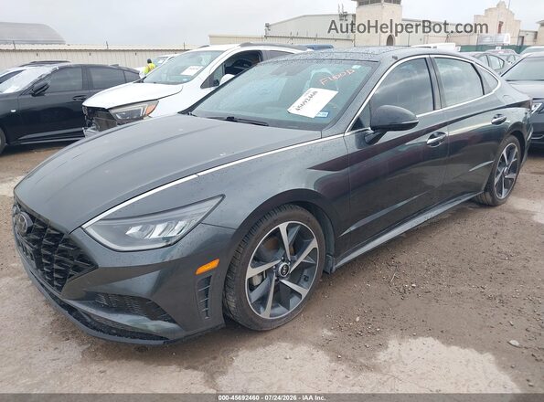 KMHL44J27NA224727 2022 HYUNDAI SONATA Gray Առջևի ձախ երեք քառորդ տեսարան