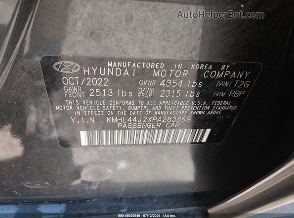 KMHL44J2XPA283869 2023 HYUNDAI SONATA Gray Engine compartment view