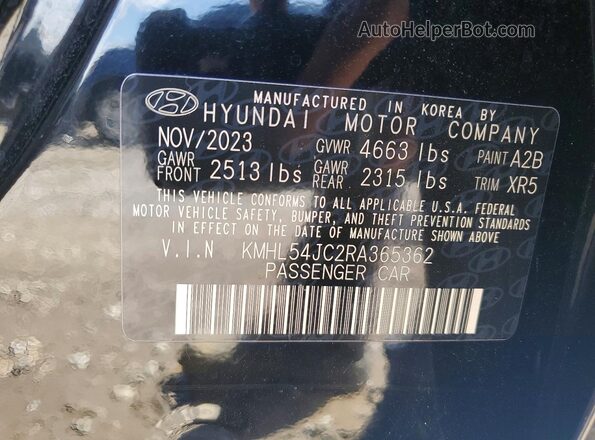 KMHL54JC2RA365362 2024 HYUNDAI SONATA Черный Вид подкапотного пространства