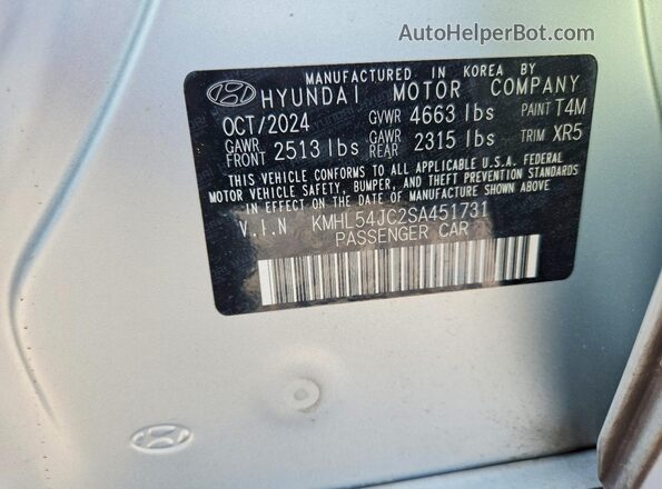 KMHL54JC2SA451731 2025 HYUNDAI SONATA Silver Շարժիչի բաժամունքի տեսք